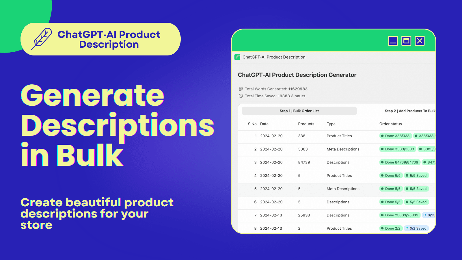 AI Product Description‑ChatGPT screenshot 1