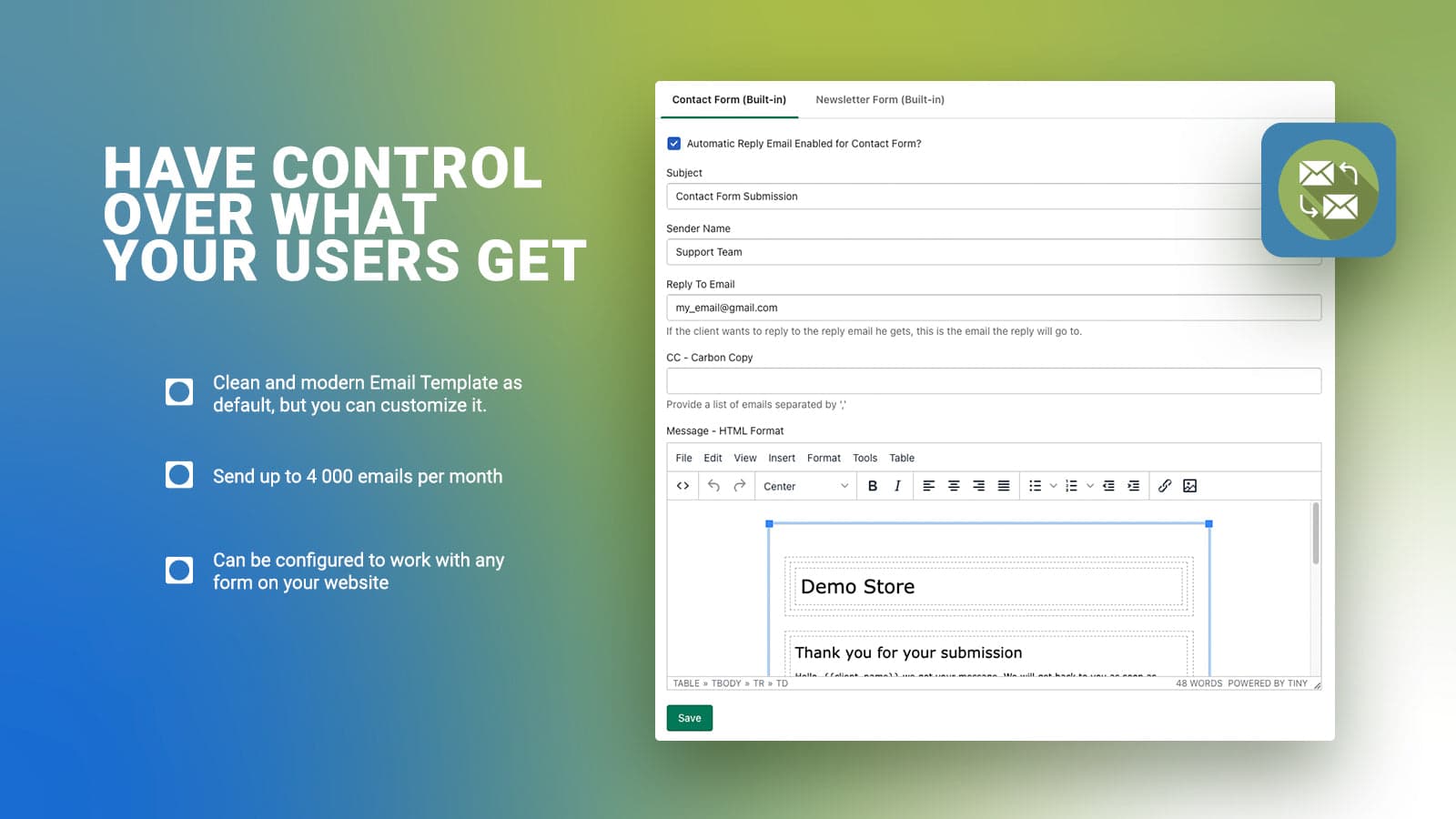 WebPanda Contact AutoResponder screenshot 2
