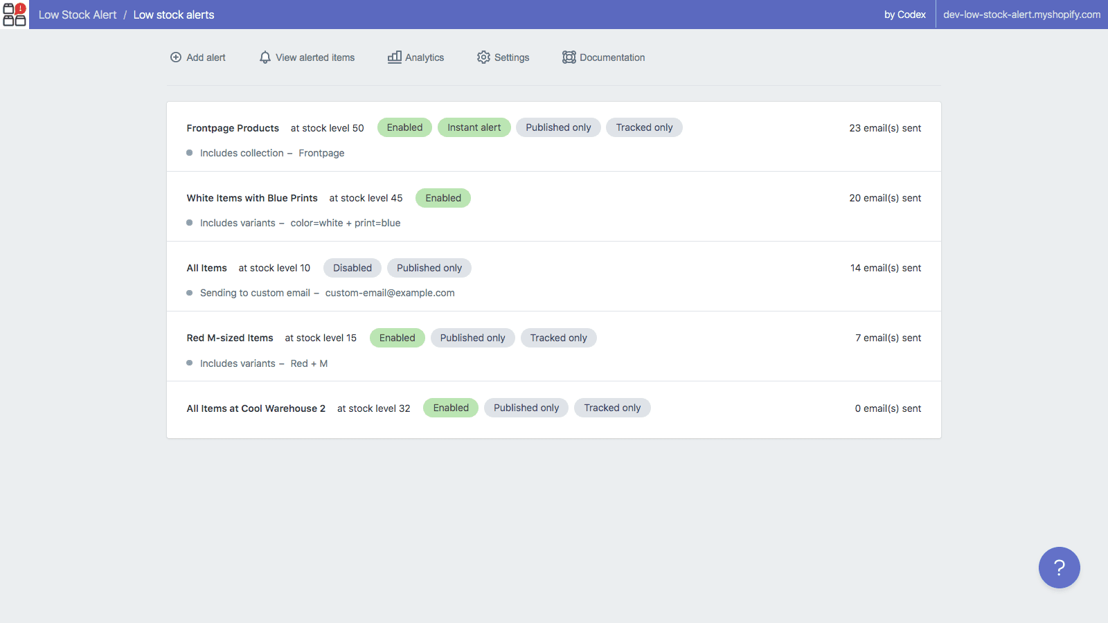 LSA Low Stock Alert screenshot 1