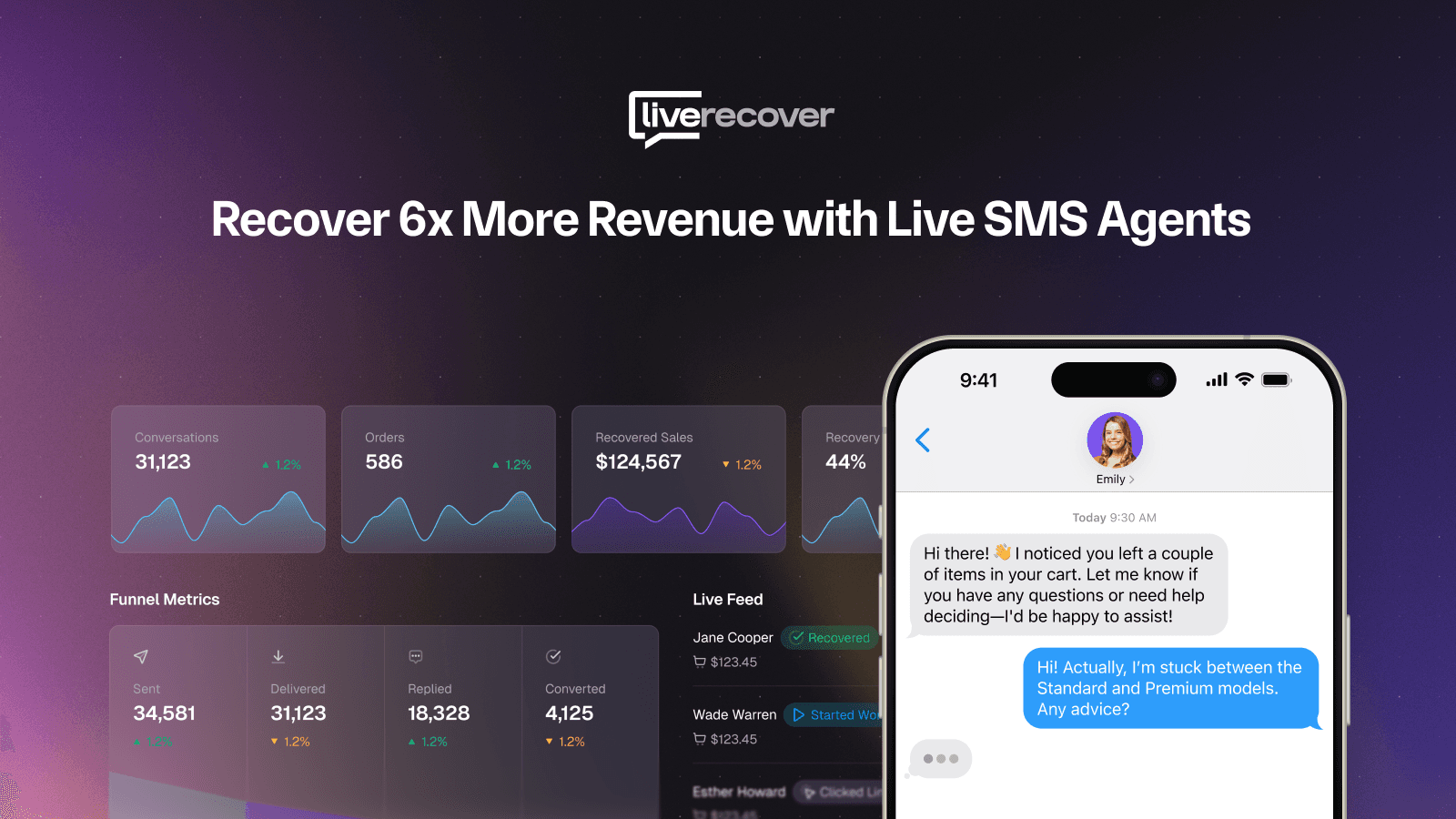 LiveRecover SMS Cart Recovery screenshot 1