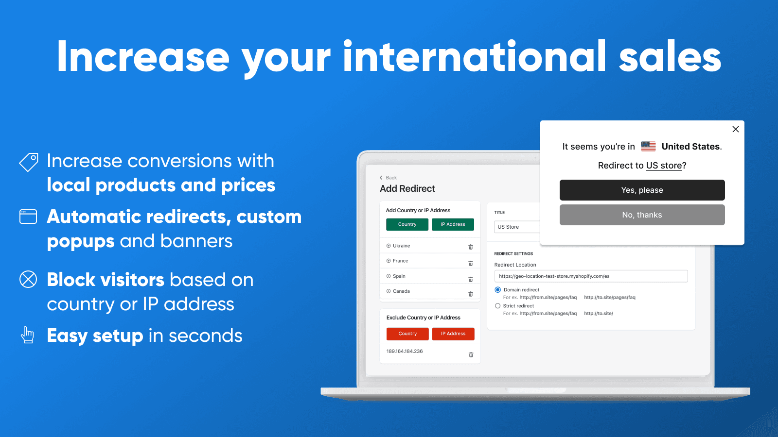 Geolocation Redirects Geo:Pro screenshot 1