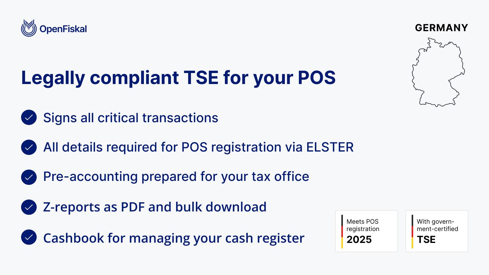 OpenFiskal TSE & RKSV for POS screenshot 2