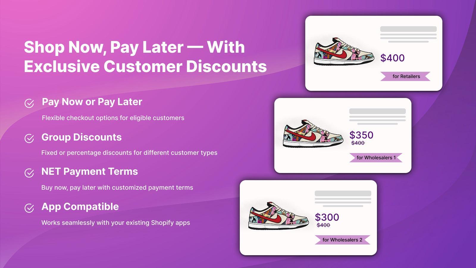 Charge Me Later, Wholesale app screenshot 1