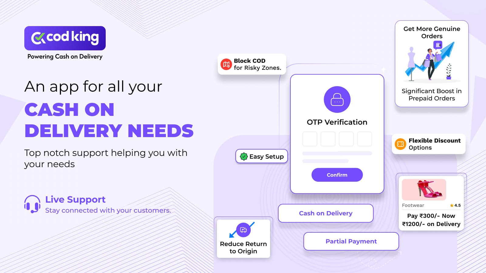 COD King‑COD Fees & OTP Verify screenshot 1