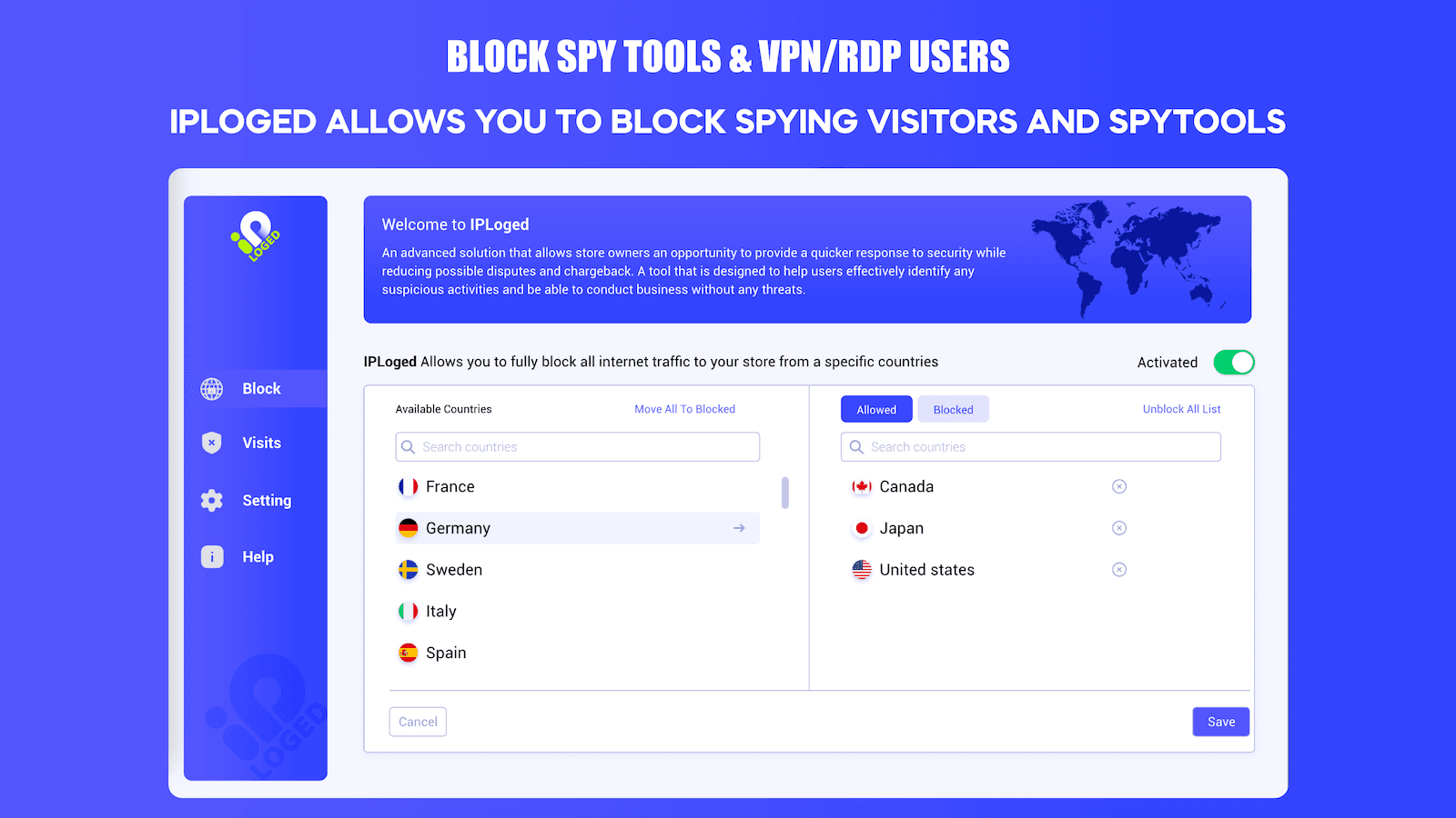 Block SpyTools, VPN/RDP/bots screenshot 1