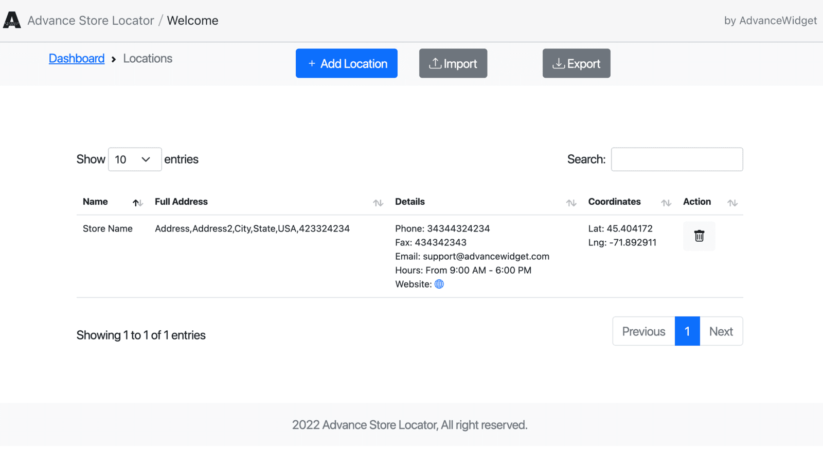 AW Store Locator screenshot 2