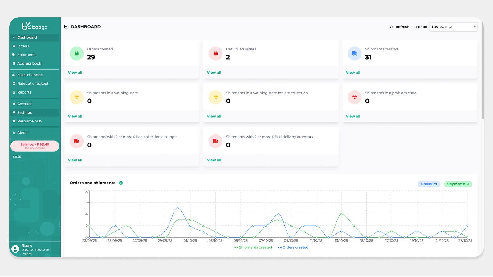 Bob Go smart shipping solution screenshot 2