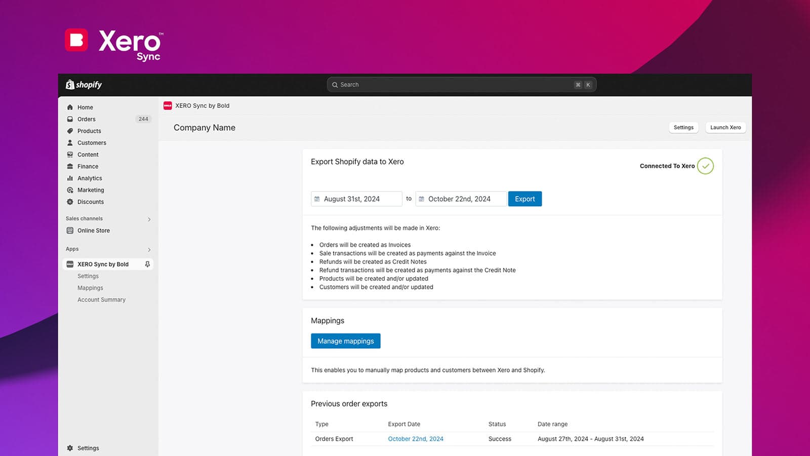 XERO SYNC Orders and Inventory screenshot 2