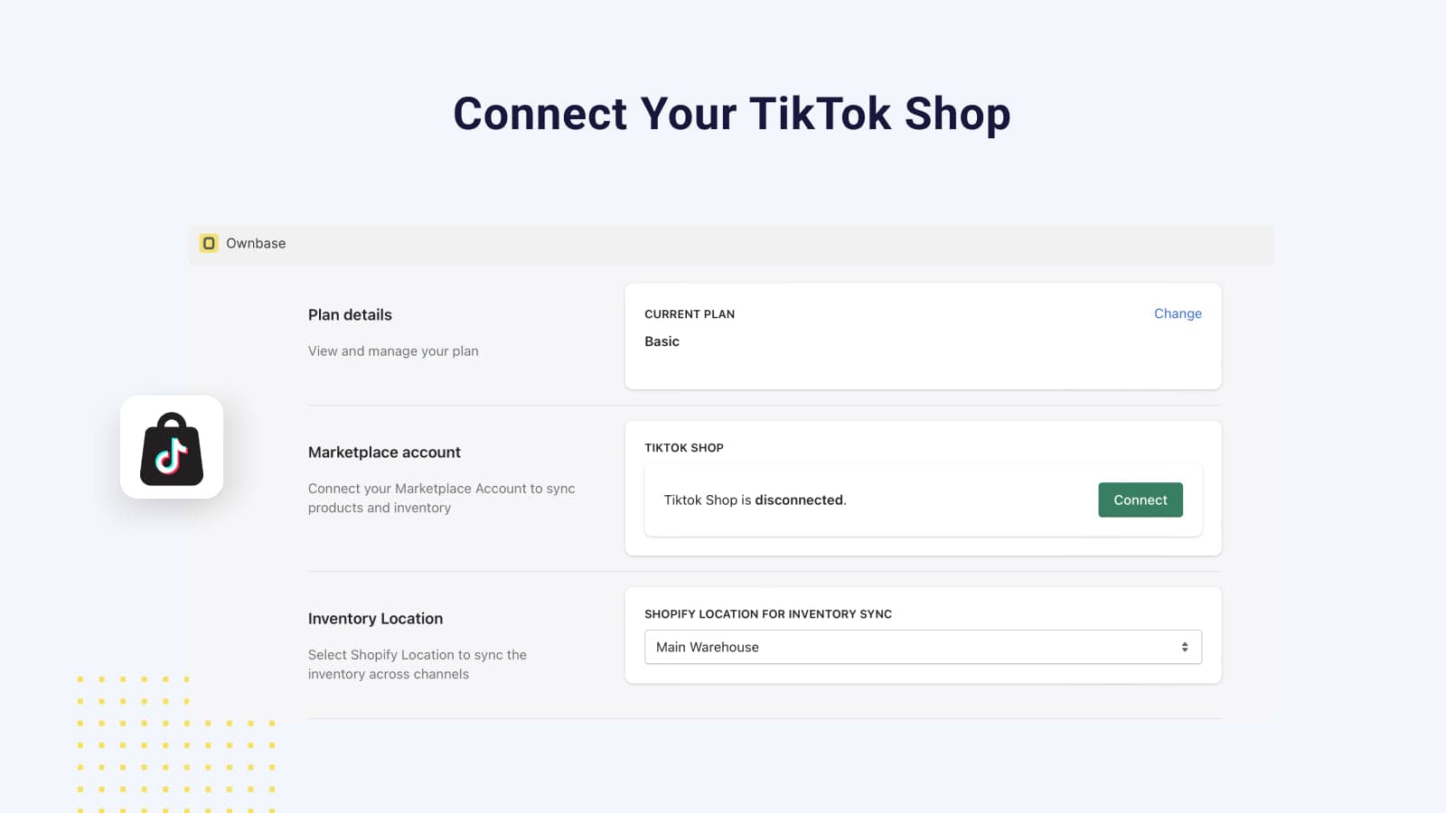 Ownbase: Sync to TikTok Shop screenshot 2