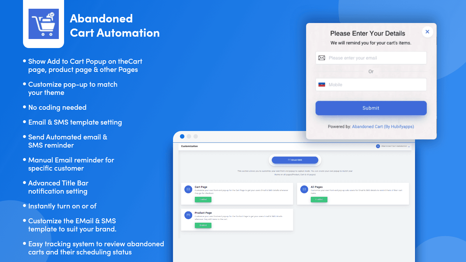 Hubify Abandoned Cart Reminder screenshot 1