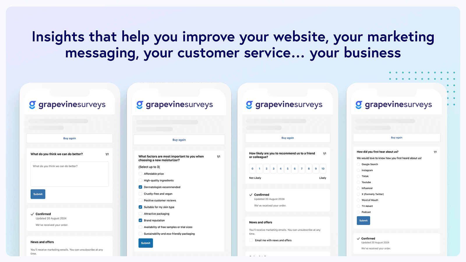 Grapevine Post Purchase Survey screenshot 2