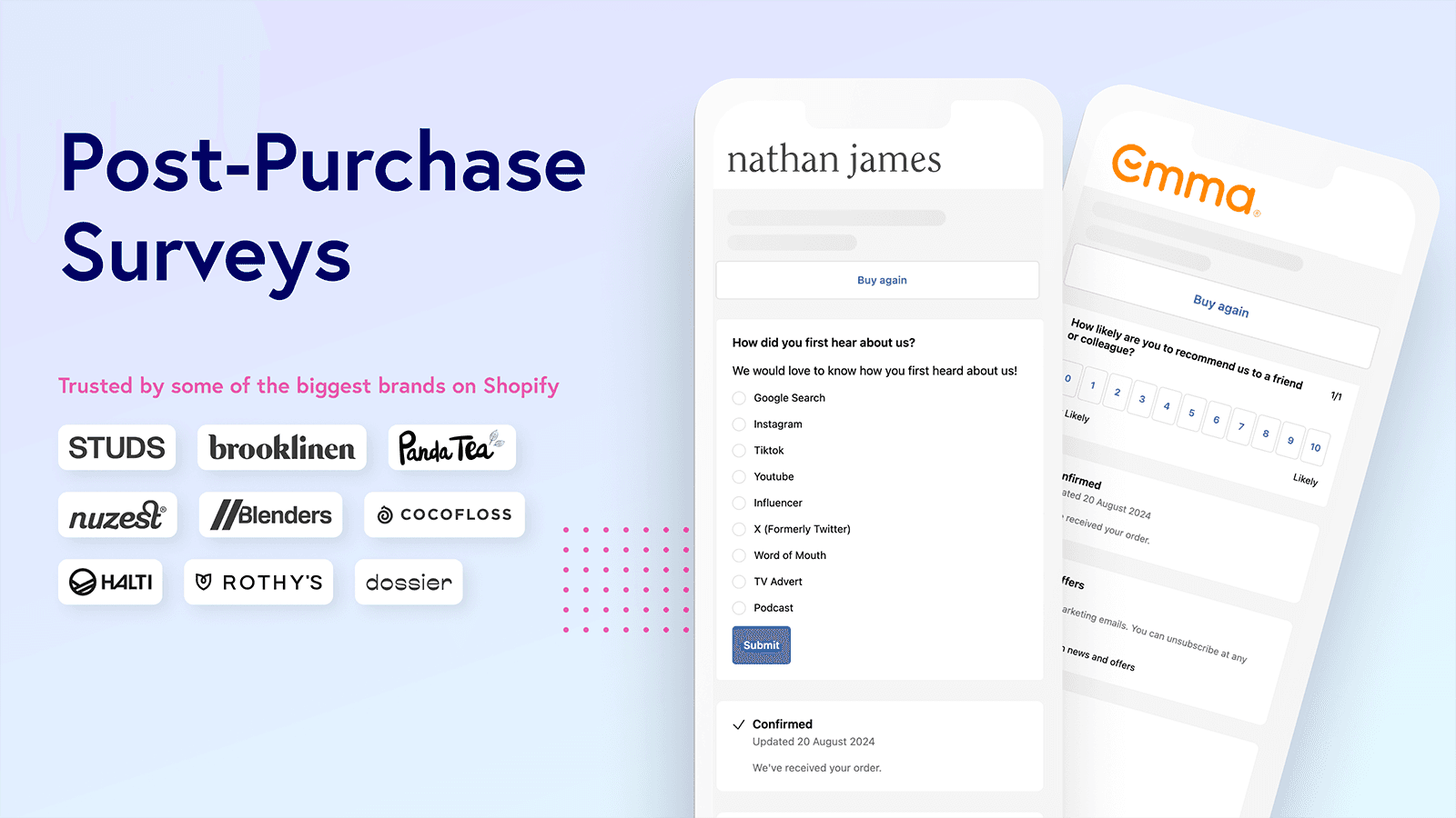 Grapevine Post Purchase Survey screenshot 1