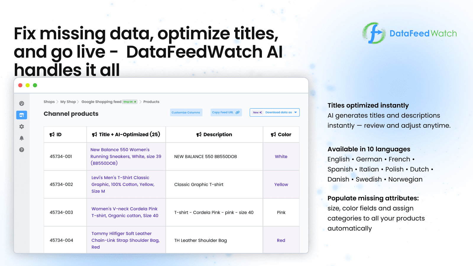 Data Feed Watch Shopping Feeds screenshot 2