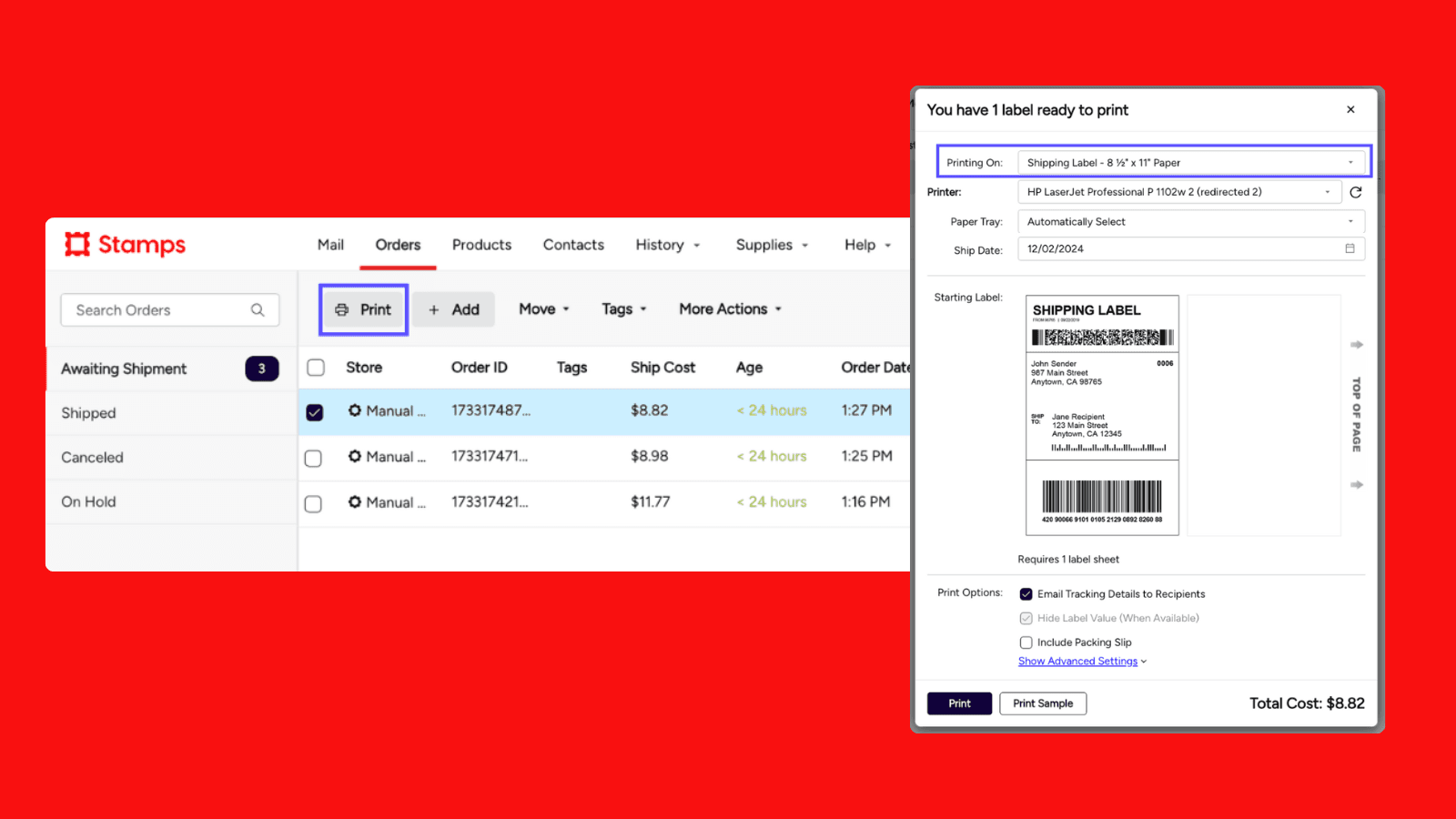 Stamps.com Orders screenshot 2