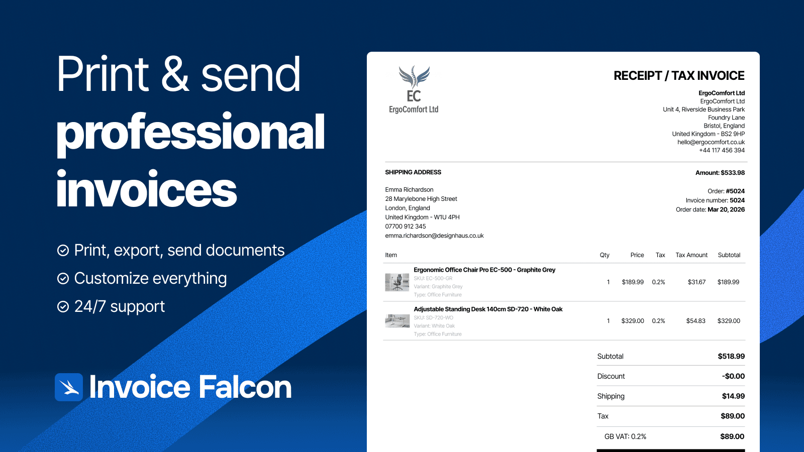 Invoice Falcon screenshot 1