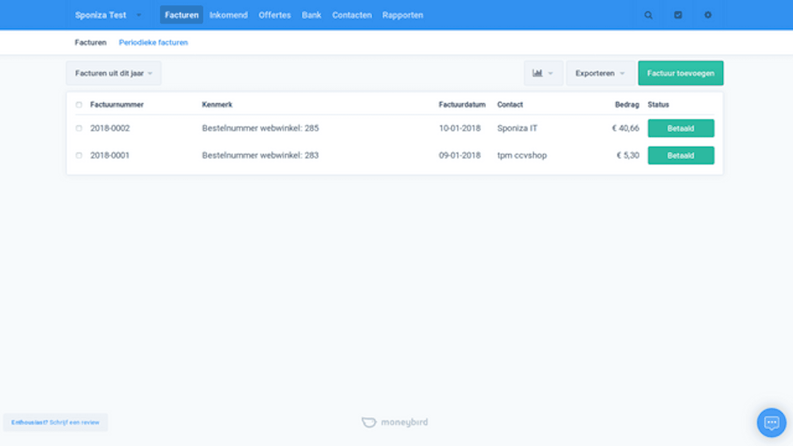 Moneybird screenshot 2