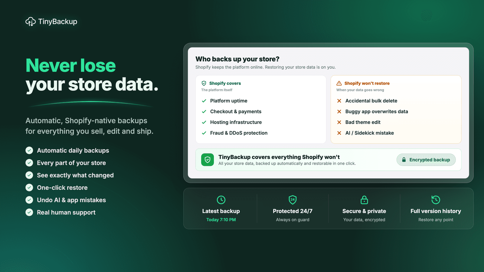 TinyBackup ‑ Backups & restore screenshot 1