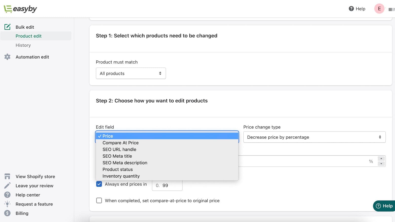 EasyBy Bulk Product Edit screenshot 2