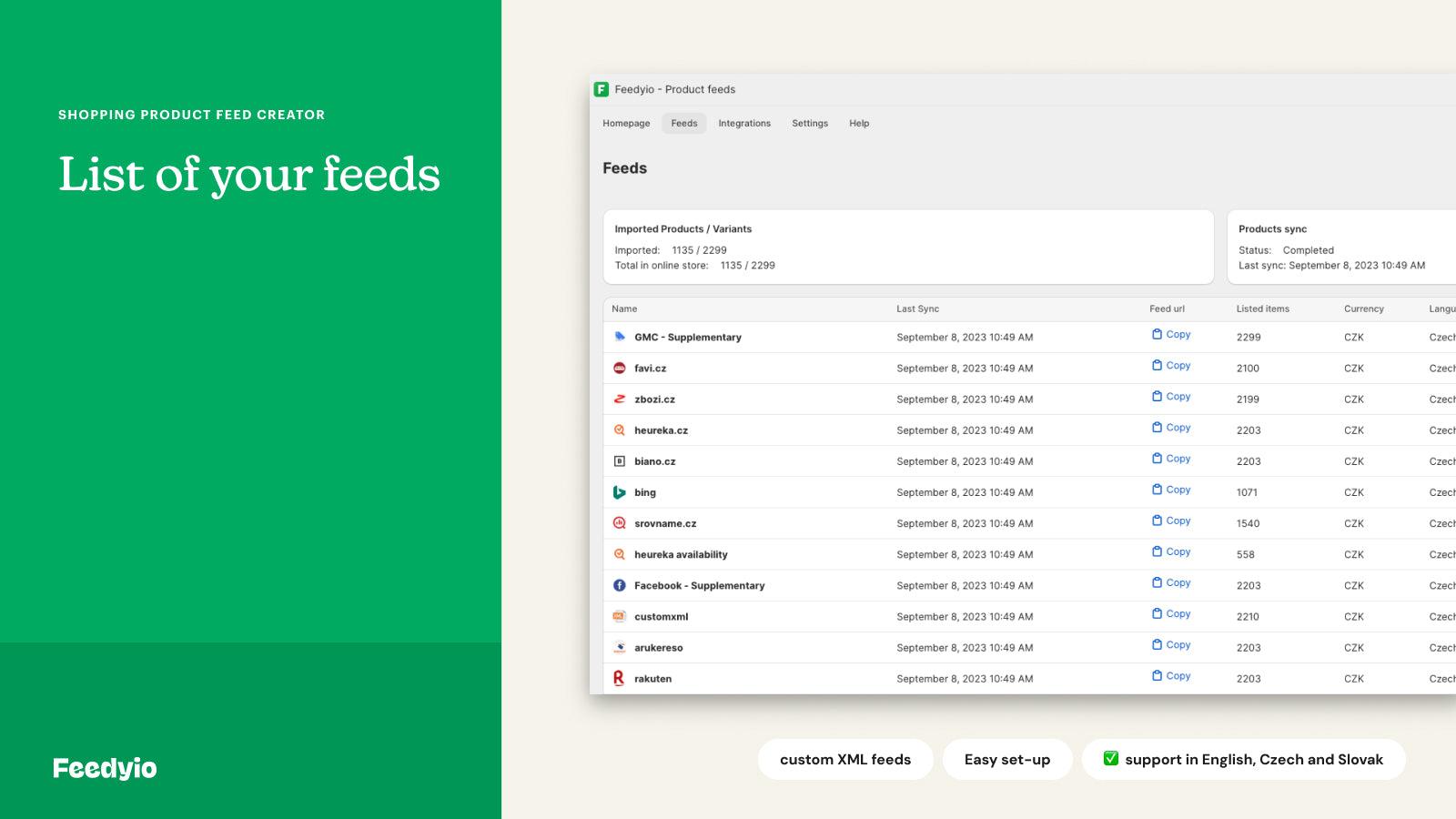Feedyio: 200+ XML/CSV Feeds screenshot 2