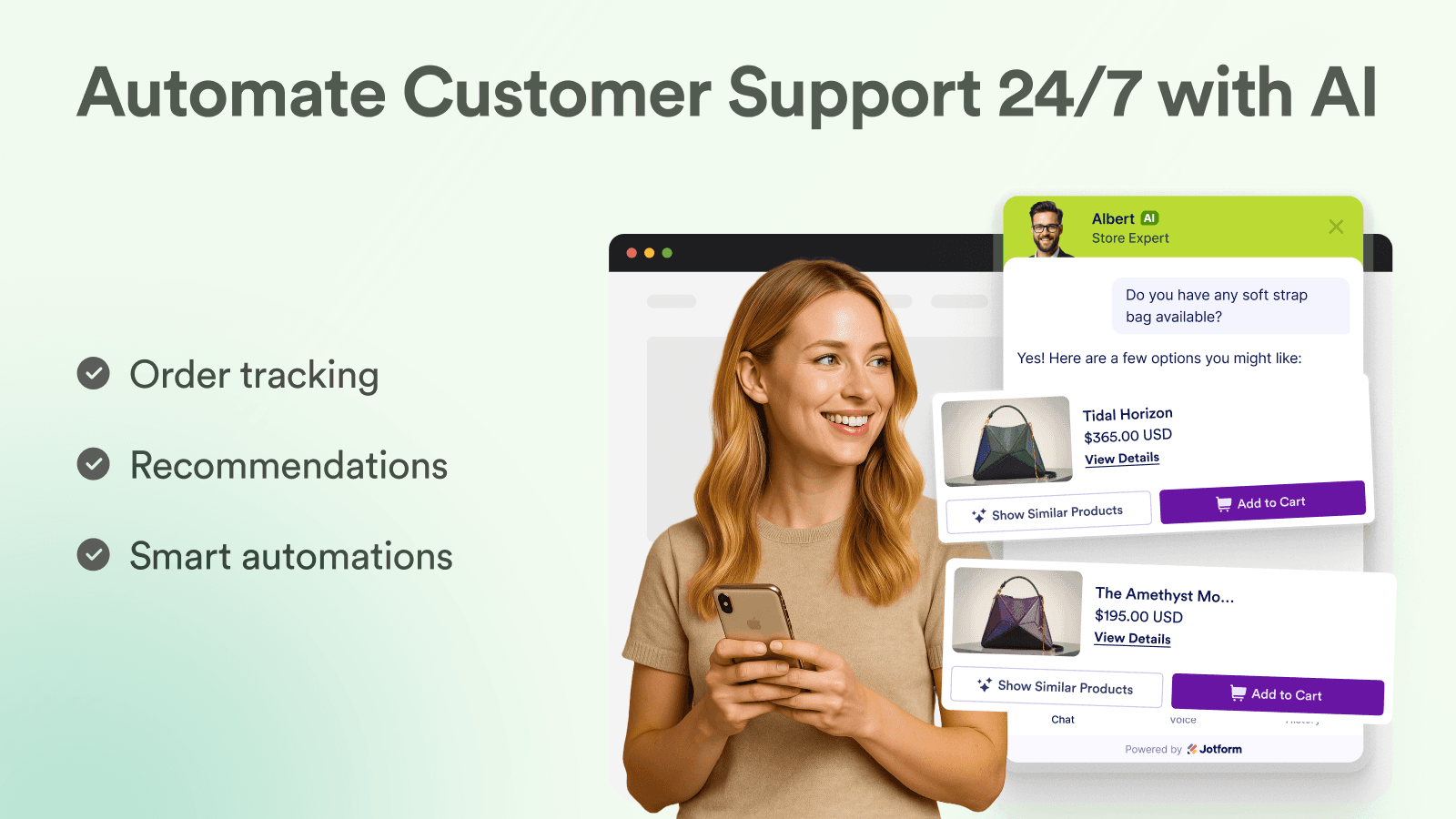 Jotform AI Chatbot ‑ Live Chat screenshot 1