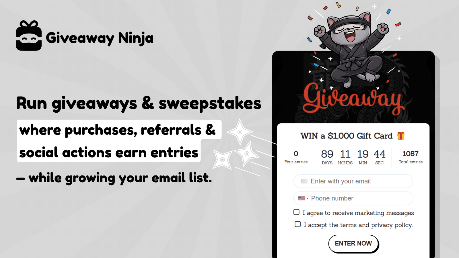 Giveaway Ninja • Giveaways screenshot 1