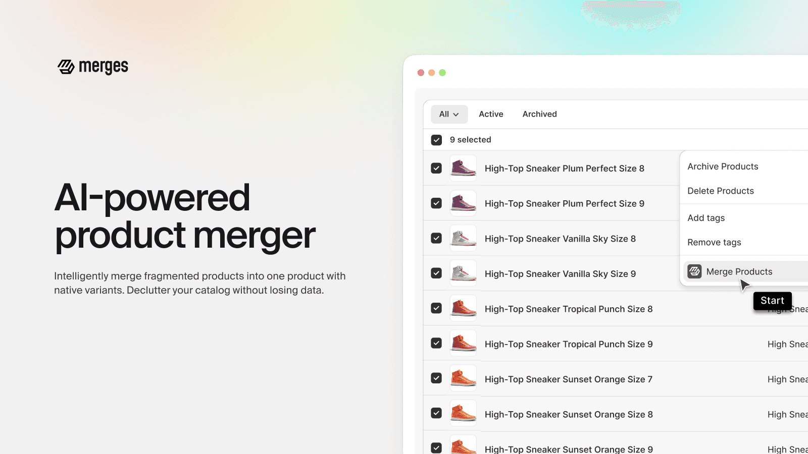 Merges AI ‑ Merge Products screenshot 1