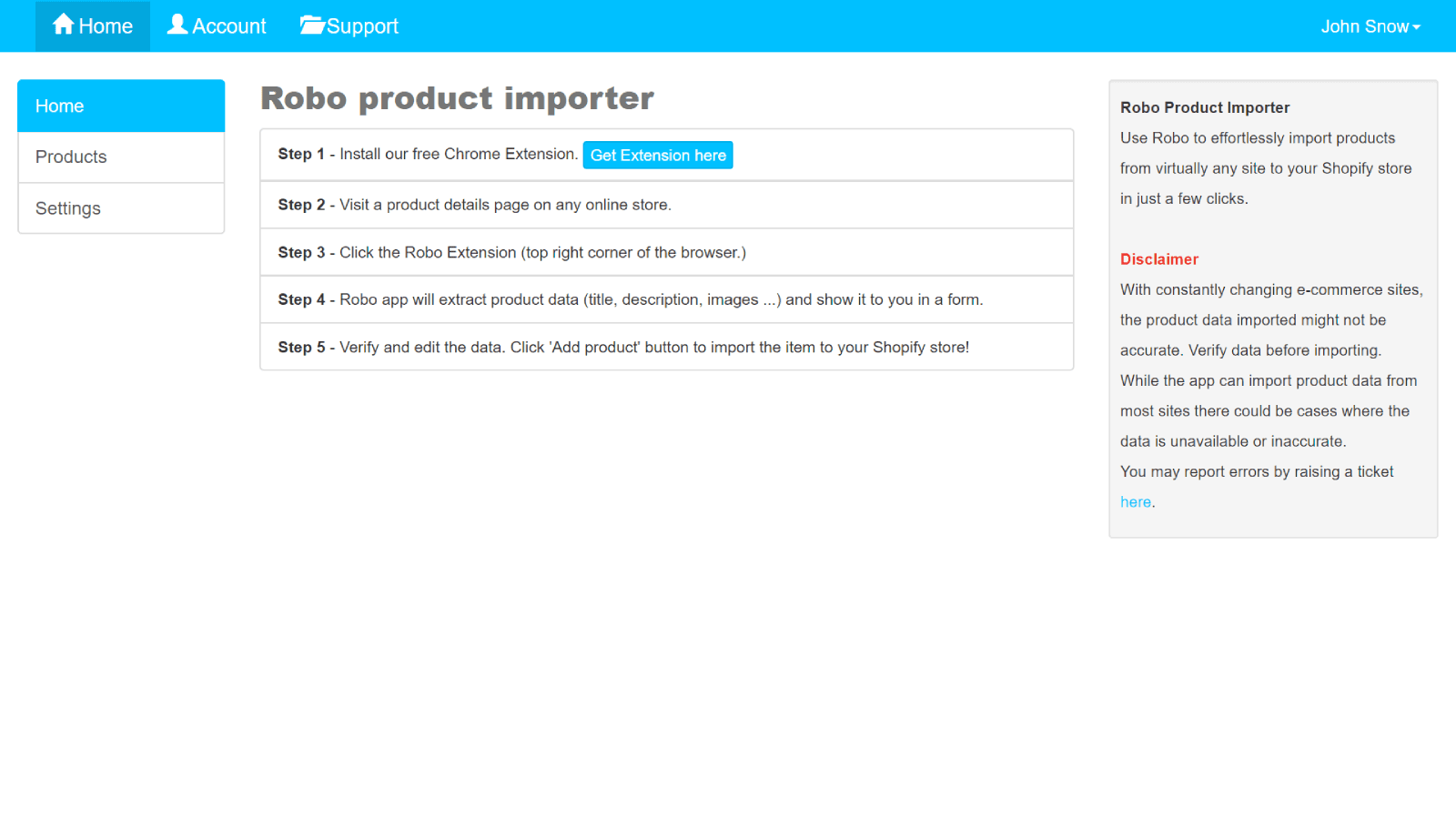 Robo Product Importer screenshot 2