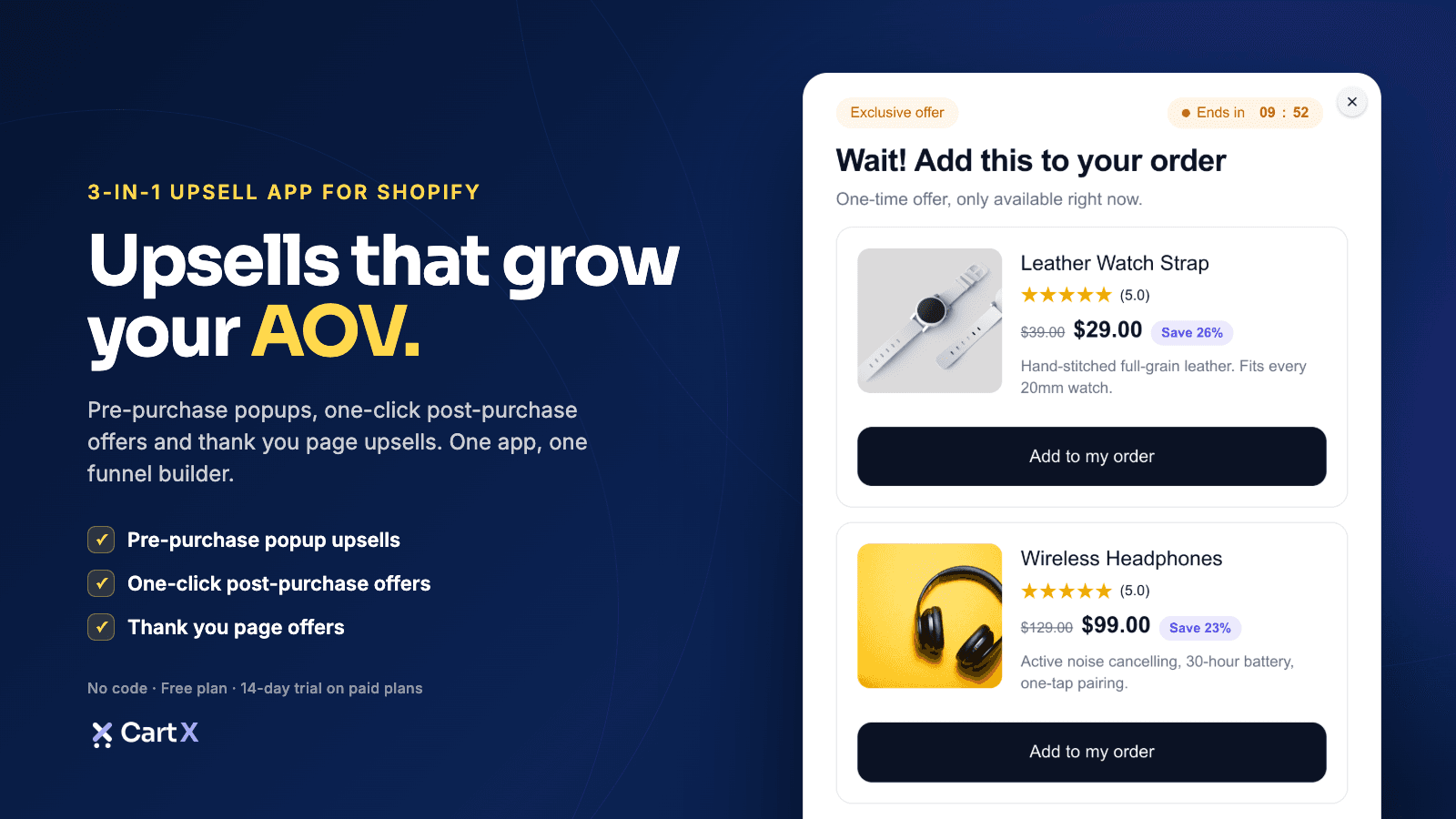 Cart X ‑ Post Purchase Upsell screenshot 2