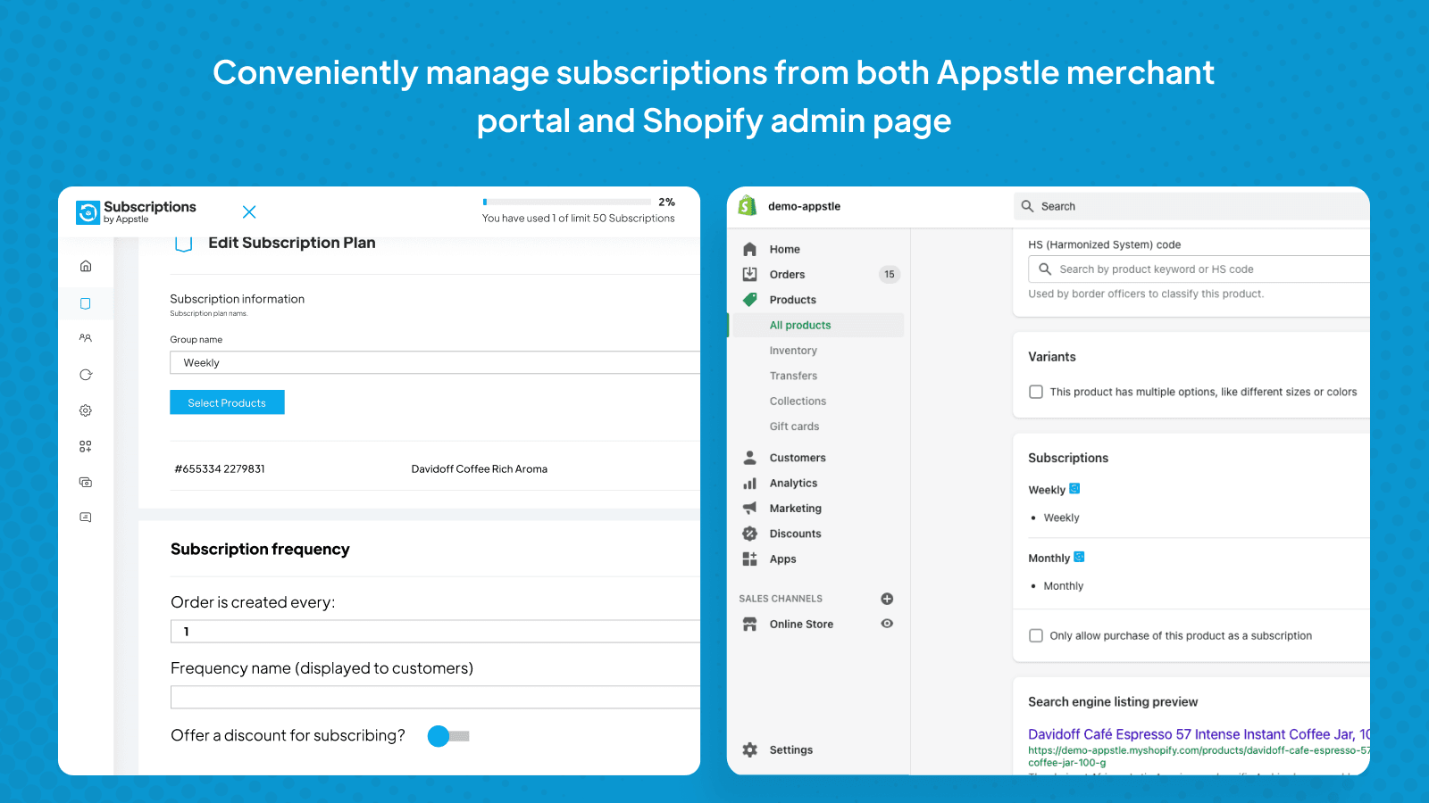 Appstle℠ Subscriptions App screenshot 1