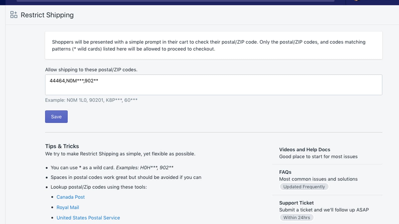 Easy Shipping Restrictions screenshot 1
