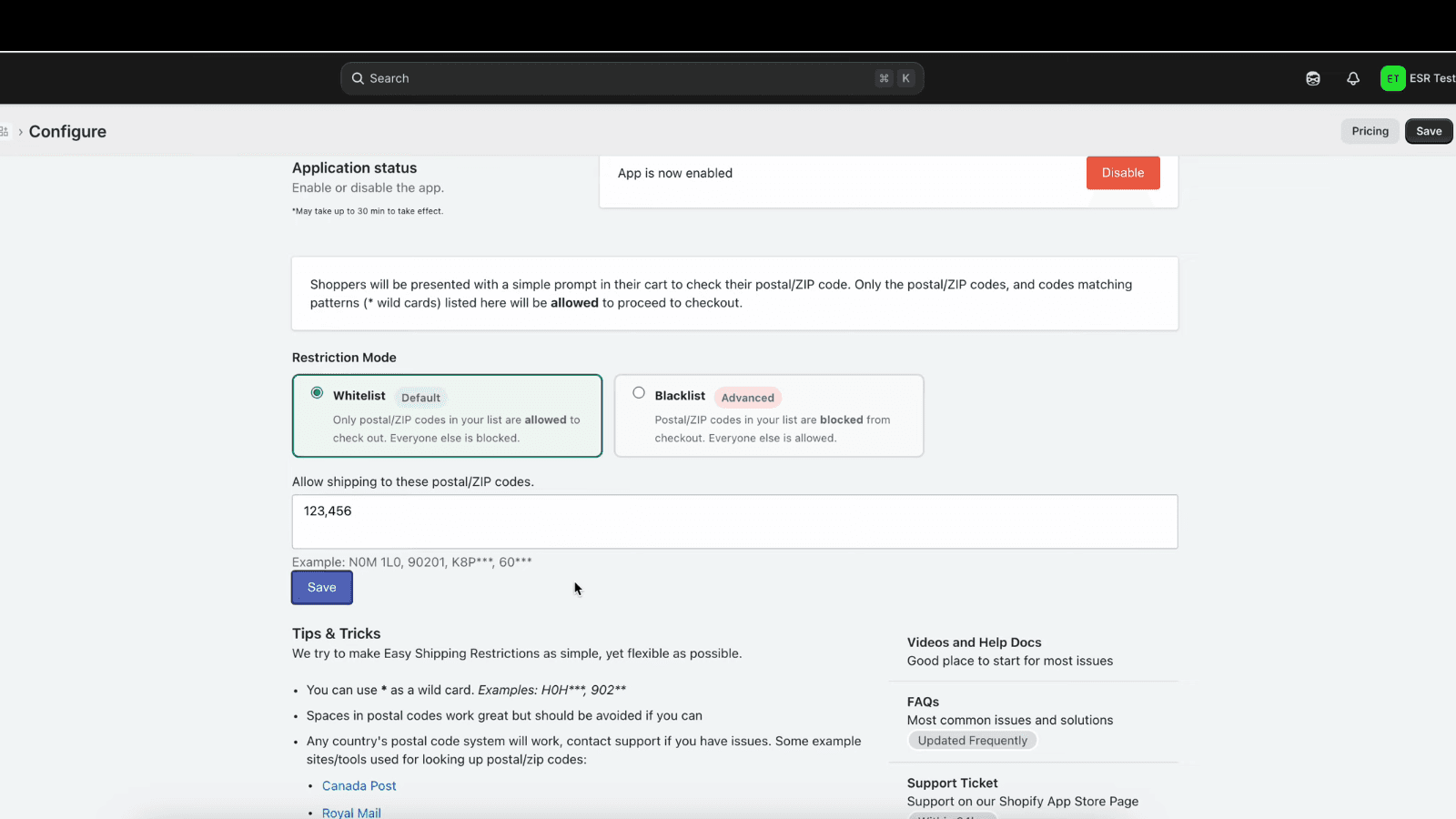 Easy Shipping Restrictions screenshot 1