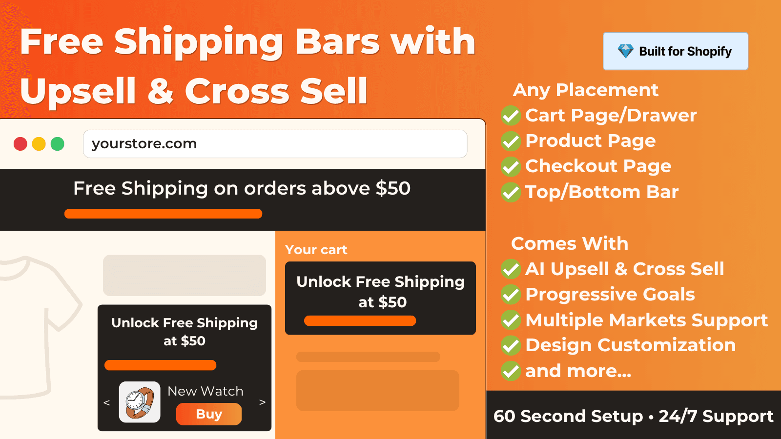 Free Gift & Free Shipping Bar screenshot 1