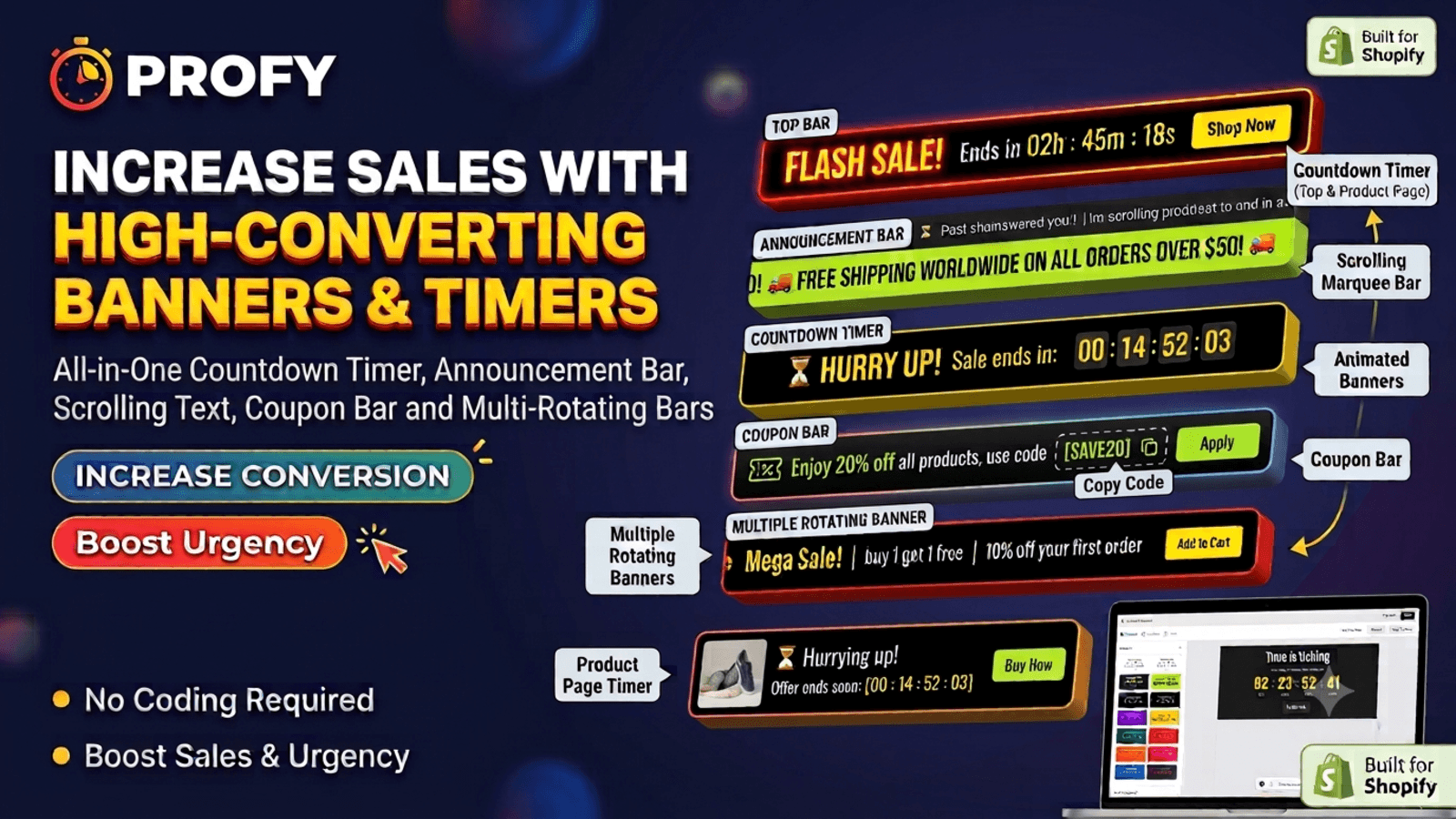 Profy Banner & Countdown Timer screenshot 1