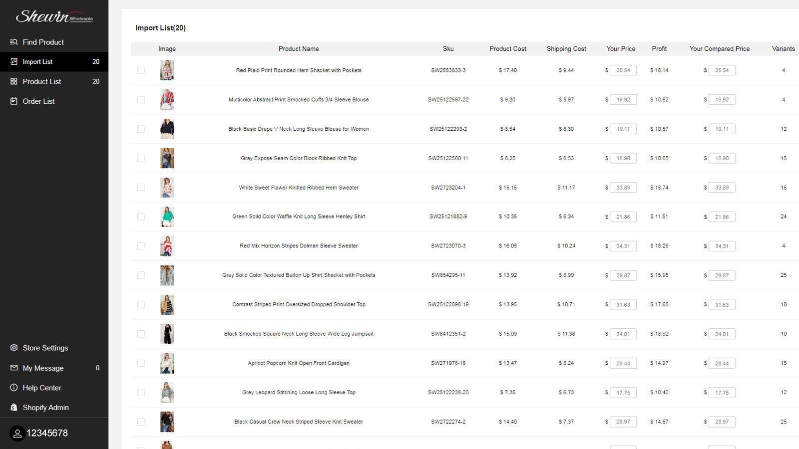 Shewin ‑ Dropshipping Supplier screenshot 2