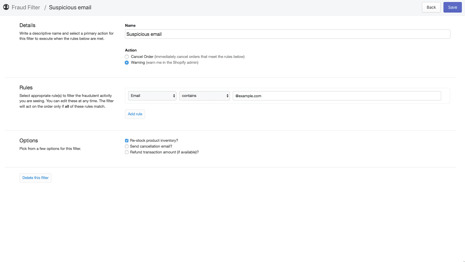 Fraud Filter screenshot 2