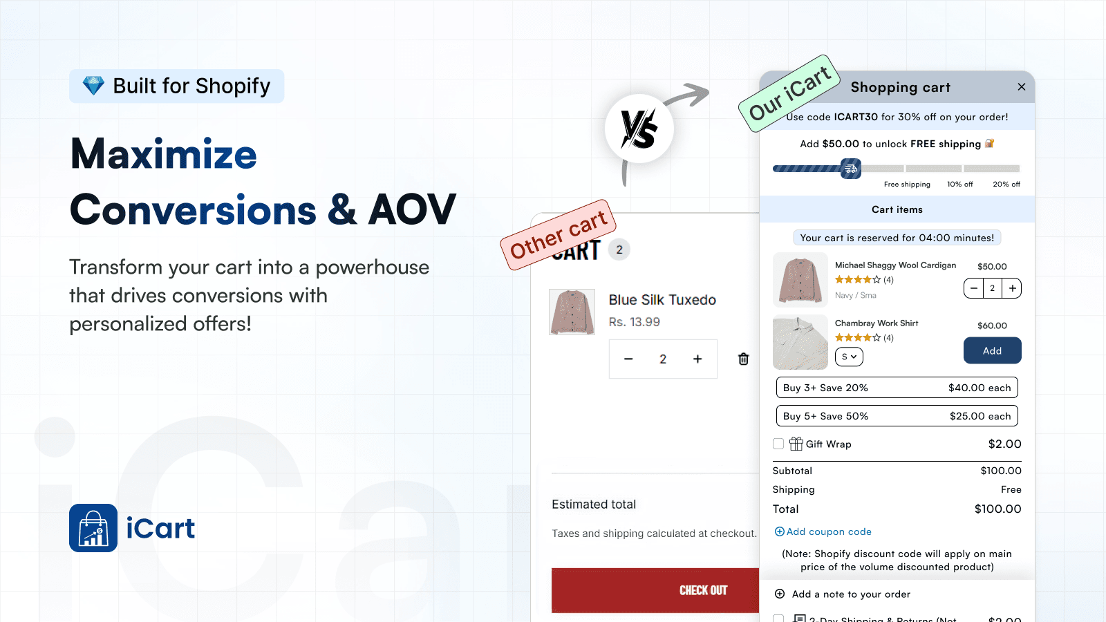 iCart Cart Drawer Cart Upsell screenshot 1