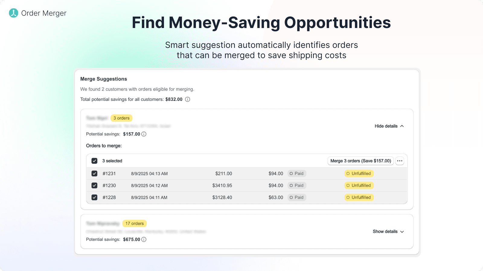 Order Merger ‑ Merge Orders screenshot 1