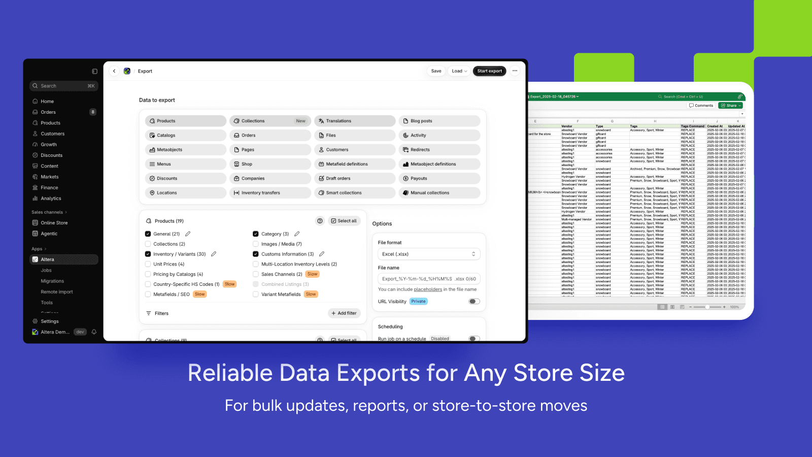 Altera ‑ Export and Import screenshot 2
