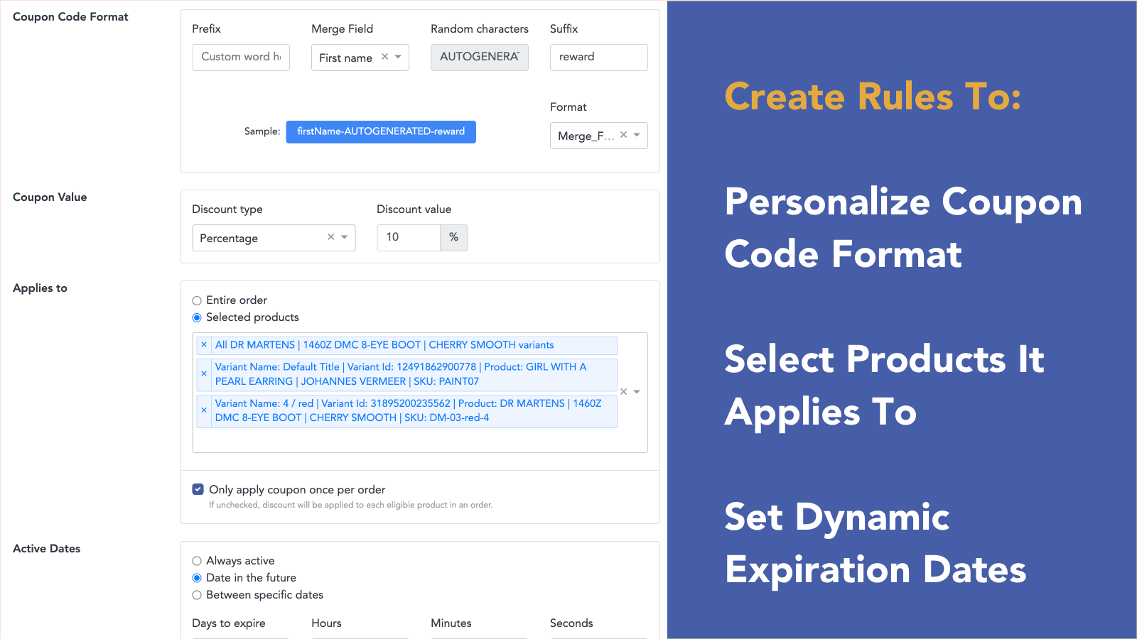 Unific Dynamic Coupons screenshot 1