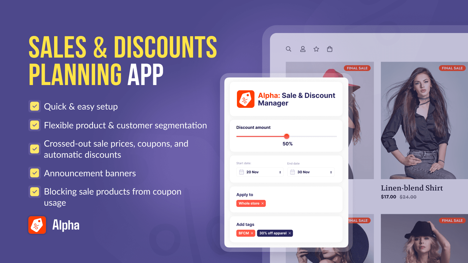 Alpha: Sale & Discount Manager screenshot 1