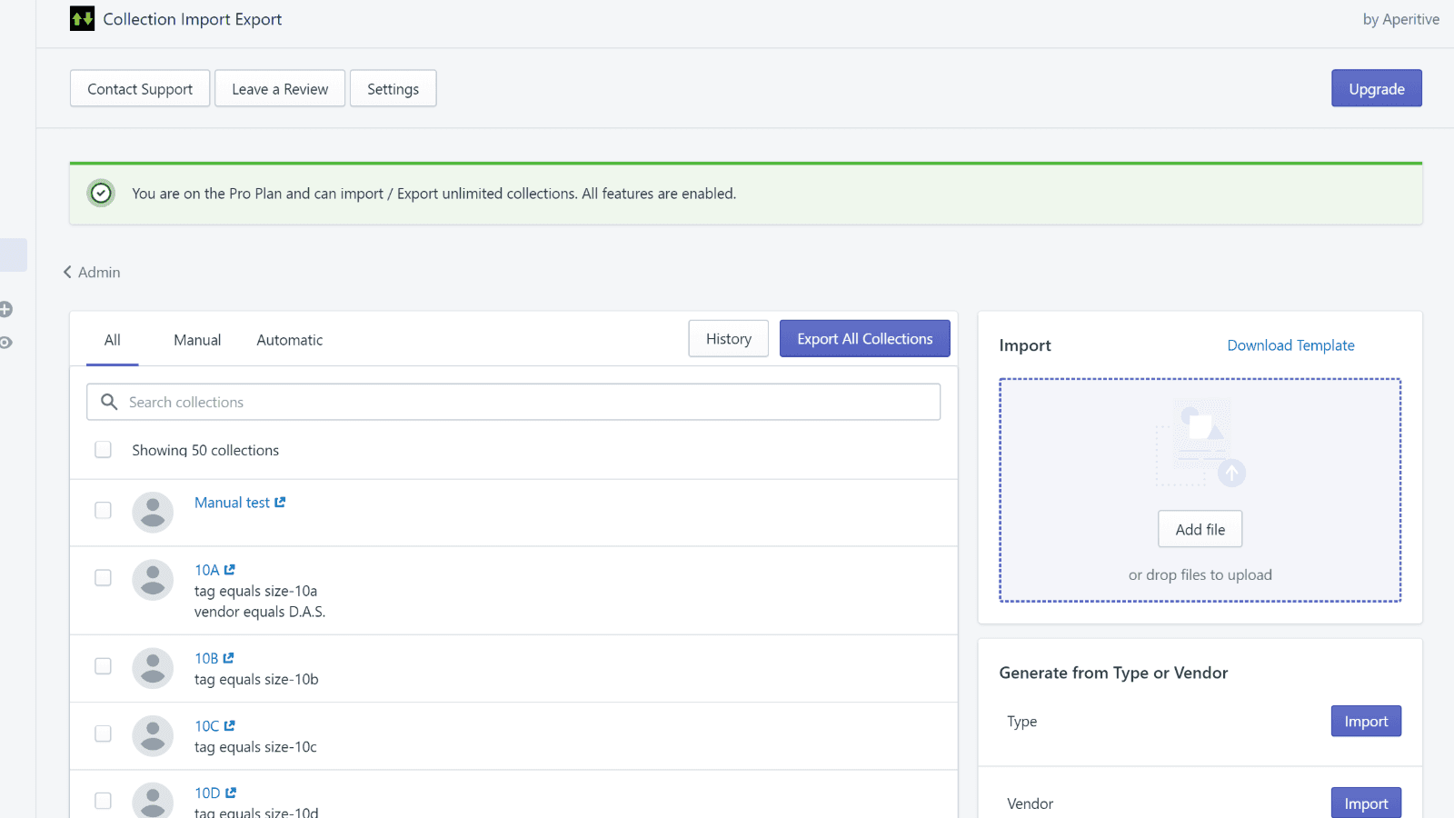 Collections Import Export Pro screenshot 2