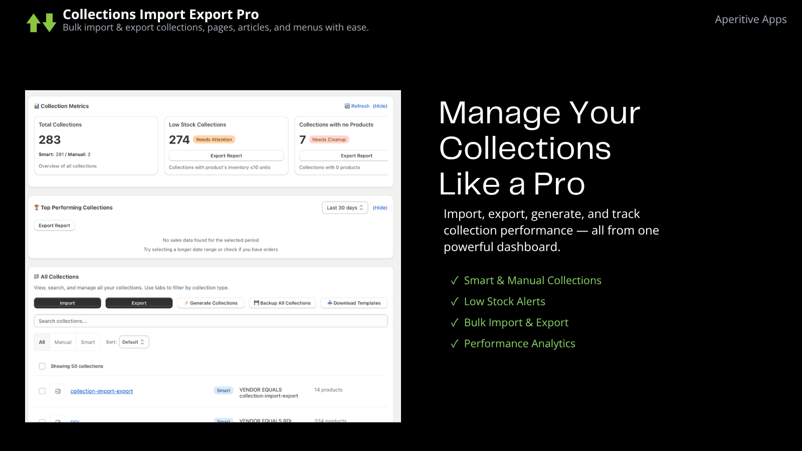 Collections Import Export Pro screenshot 1