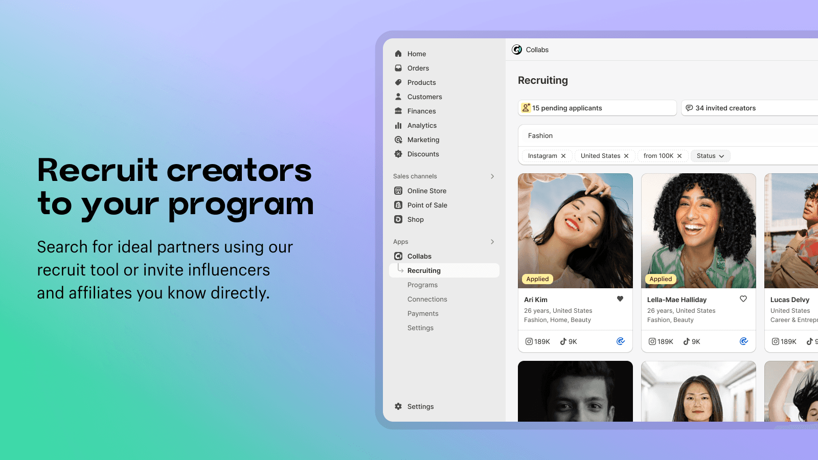 Shopify Collabs screenshot 1