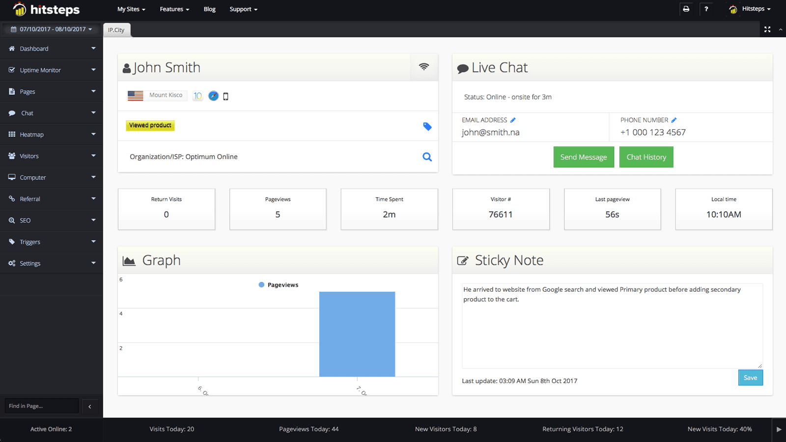 Hitsteps Analytics screenshot 2