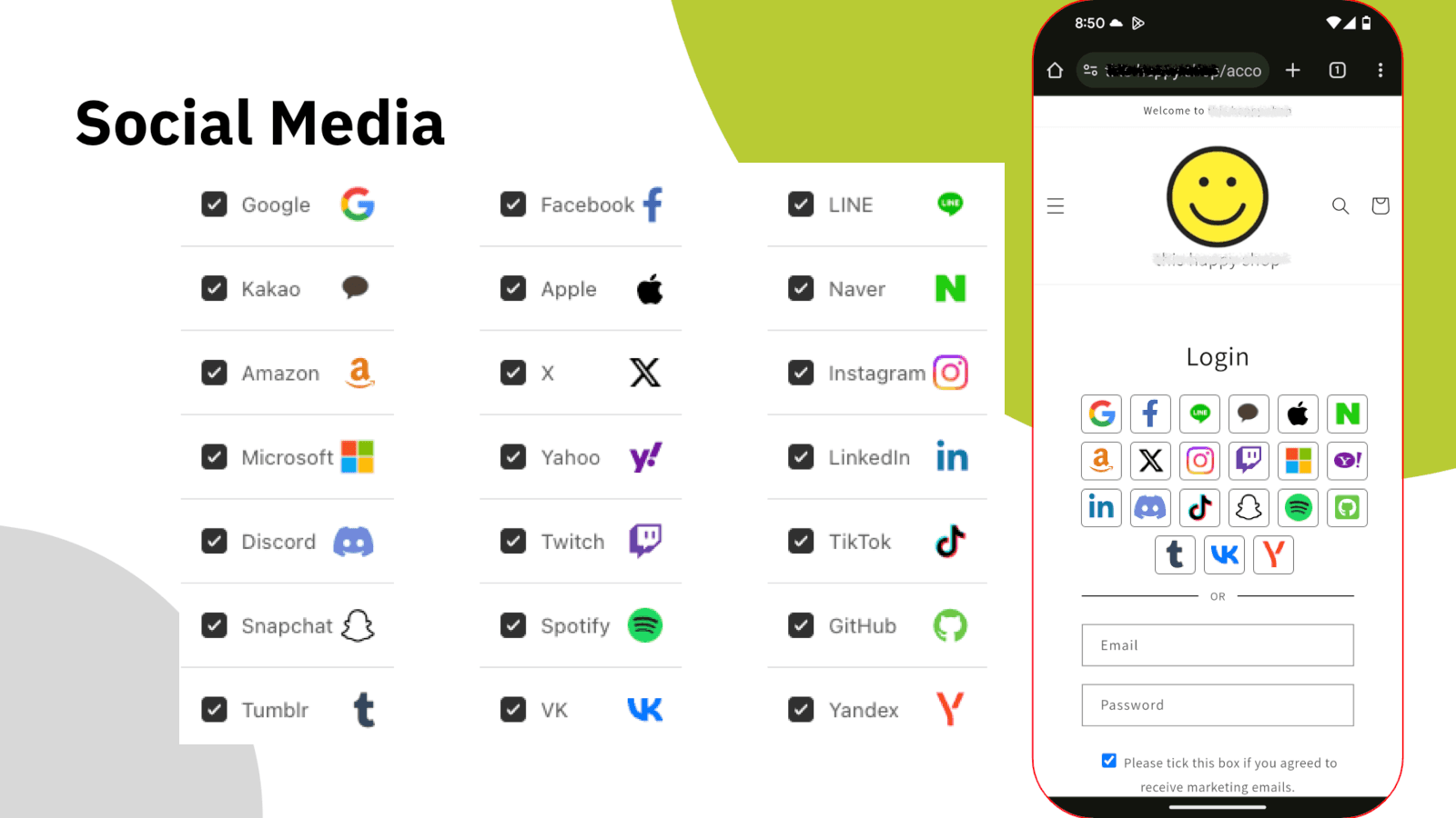 HIKO Social Login screenshot 1