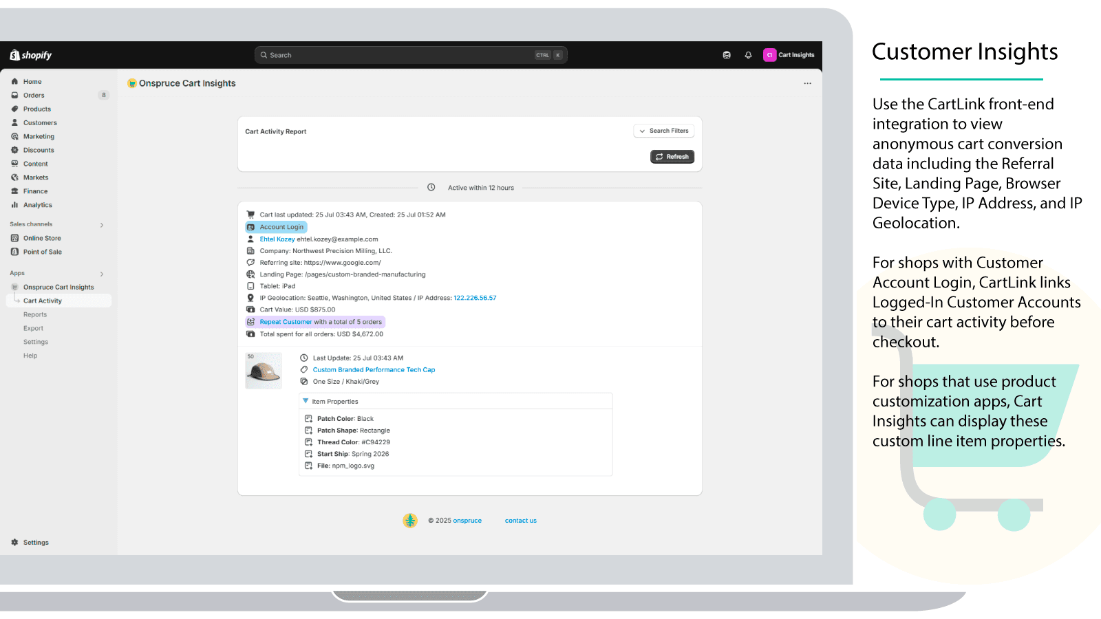 Onspruce Cart Insights screenshot 2