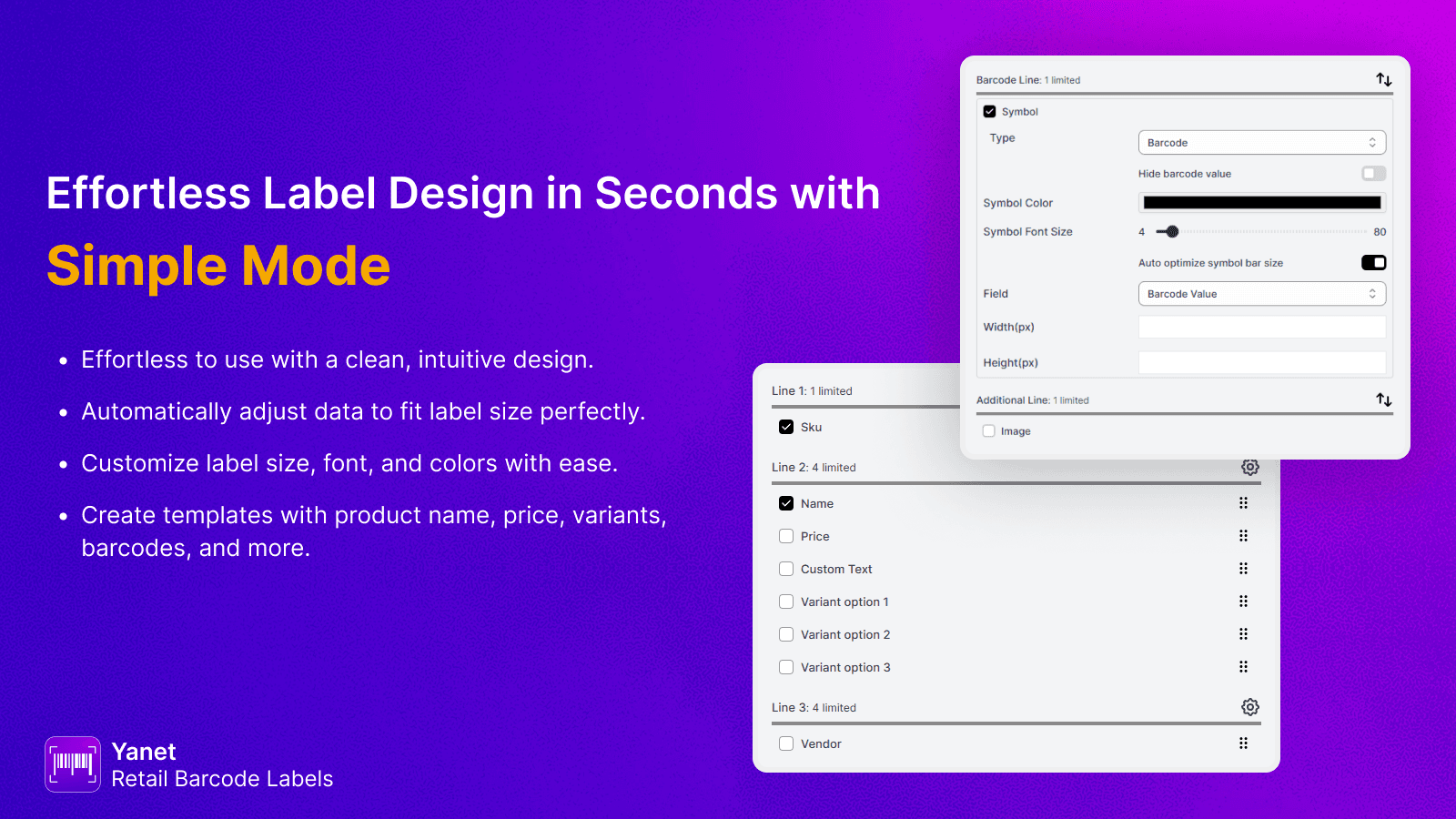 Yanet Retail Barcode Labels screenshot 2