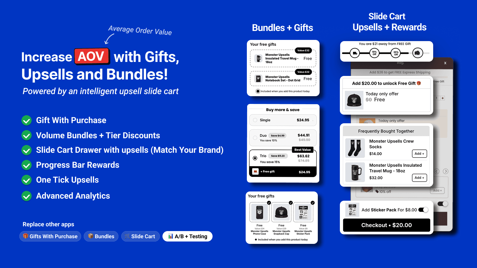 Monster Cart Upsell+ Free Gift screenshot 1