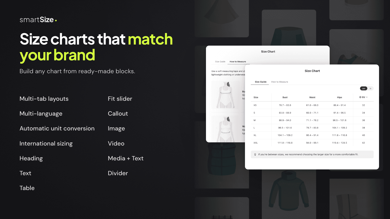 Smart Size Chart & Size Guide screenshot 1