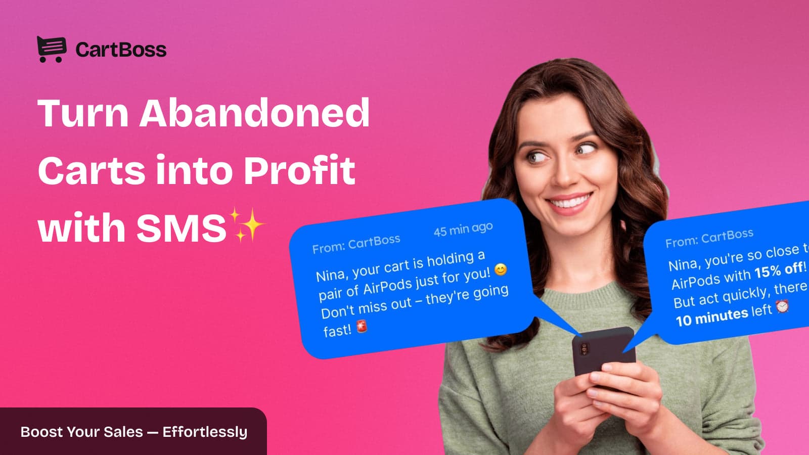 SMS Abandoned Cart ✦ CartBoss screenshot 1